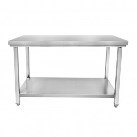 Table de travail centrale en inox à monter avec sous-tablette profondeur 70cm