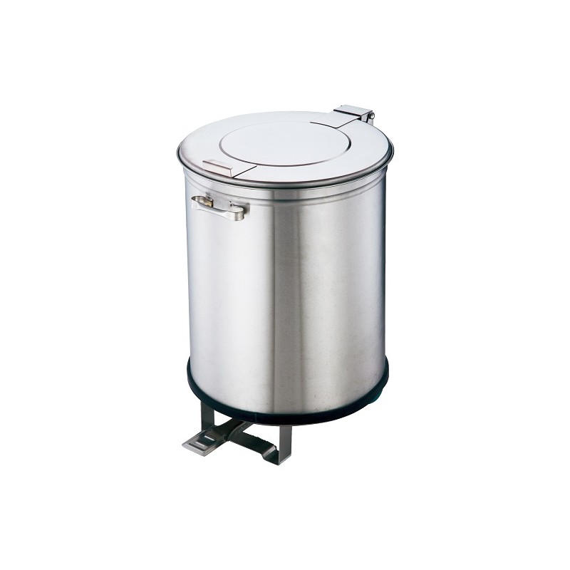 Poubelle inox 100 L sur roues avec pédale - Clerinox ( Cleri SPRL )