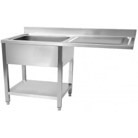 Plonge inox esp LV L1200XP600XH850MM EG gauche 1 bac  Plonges inox esp.  lave-vaisselle par ProInox Cuisto Dépôt