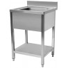 Plonge en inox avec sous-tablette 1 bac profondeur 70cm