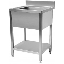 Plonge en inox avec sous-tablette 1 bac profondeur 60cm